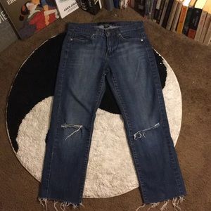 Calvin Klein Mid-Rise raw cropped jeans